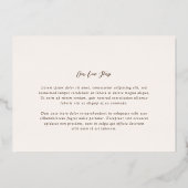 ボニー写真エレガントな結婚式 箔招待状 (裏面)