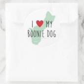 ボニー犬のステッカーが大好き（緑） ラウンドシール (バッグ)