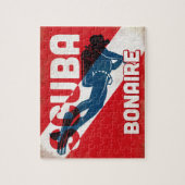 ボネアスクーバダイバーブルーレトロ ジグソーパズル (縦)