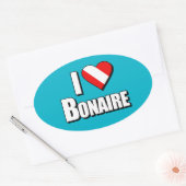 ボネアダイビング大好き 楕円形シール (封筒)