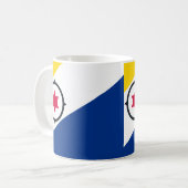 ボネア国旗のセラミックマグカップ コーヒーマグカップ (正面左)