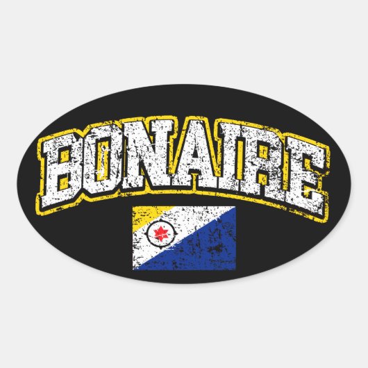 ボネア国旗 楕円形シール (正面)