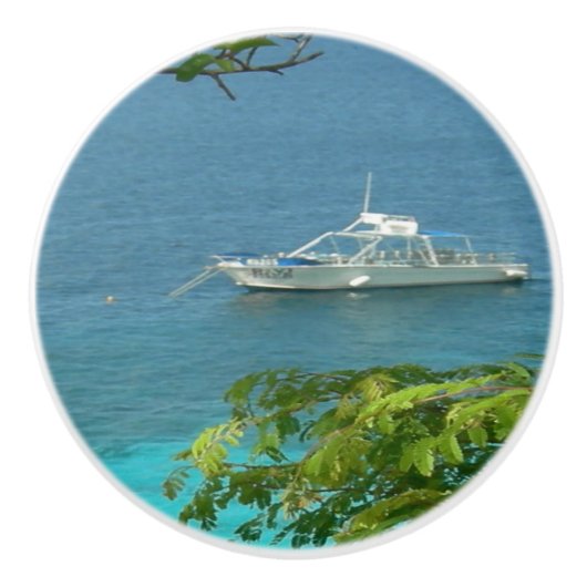 ボネア海ビューとボートセラミックプル セラミックノブ (正面)