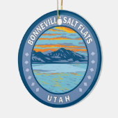 ボネビルソルトフラッツユタトラベルアートヴィンテージ セラミックオーナメント (左)