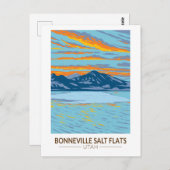 ボネビルソルトフラッツユタトラベルアートヴィンテージ ポストカード (正面/裏面)