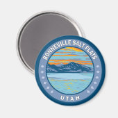 ボネビルソルトフラッツユタトラベルアートヴィンテージ マグネット (正面/裏面)