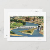 ボネビル・ダム発電所の空中見解 ポストカード (正面/裏面)