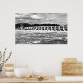 ボネヴィルダムメインスピルウェイ写真のビュー ポスター (キッチン)