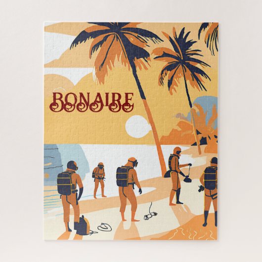 ボネールでのダイビングの準備 ジグソーパズル (縦)