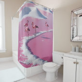 ボネールのピンクの塩フラッツ シャワーカーテン (インサイチュ)
