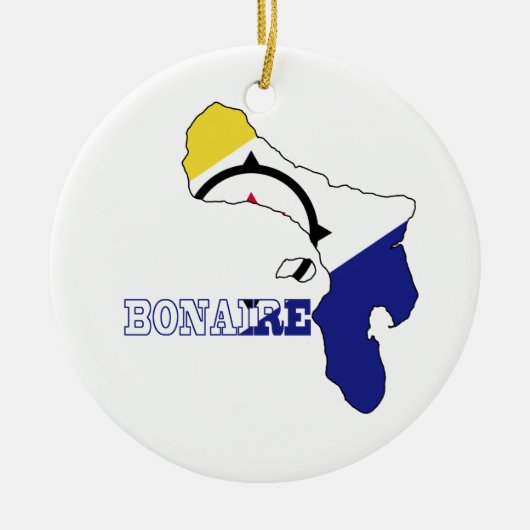 ボネールの地図の旗 セラミックオーナメント (正面)