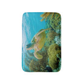 ボネールの浅い礁のアオウミガメ バスマット (正面縦)
