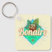ボネールカリブのレトロ休暇ヴィンテージ島 キーホルダー (正面)