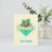 ボネールカリブのレトロ休暇ヴィンテージ島 シーズンポストカード (スタンド正面)