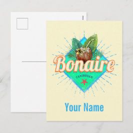 ボネールカリブのレトロ休暇ヴィンテージ島 シーズンポストカード