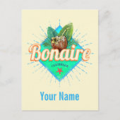 ボネールカリブのレトロ休暇ヴィンテージ島 シーズンポストカード (正面)