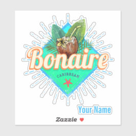 ボネールカリブのレトロ休暇ヴィンテージ島 シール