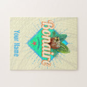 ボネールカリブのレトロ休暇ヴィンテージ島 ジグソーパズル (横)