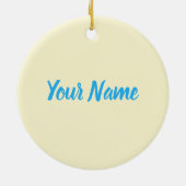 ボネールカリブのレトロ休暇ヴィンテージ島 セラミックオーナメント (裏面)