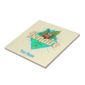 ボネールカリブのレトロ休暇ヴィンテージ島 タイル (側面)