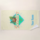 ボネールカリブのレトロ休暇ヴィンテージ島 ビーチタオル (正面)