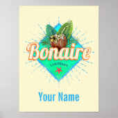 ボネールカリブのレトロ休暇ヴィンテージ島 ポスター (正面)