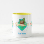 ボネールカリブのレトロ休暇ヴィンテージ島 マグカップ (中央)