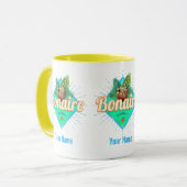 ボネールカリブのレトロ休暇ヴィンテージ島 マグカップ (正面左)