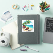 ボネールビーチのカメ シール (iPadカバー)