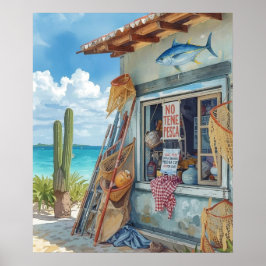 ボネール島のフィッシュシャック ポスター