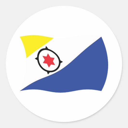 ボネール島の旗ステッカー ラウンドシール (正面)