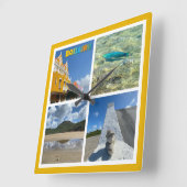 ボネール風景写真コラージュ スクエア壁時計 (傾斜)