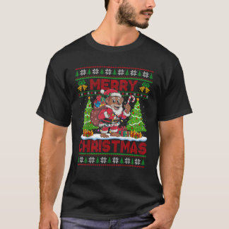 ボノボ クリスマスツリー ライト みにくいサンタ ボノボ クリスマス Tシャツ