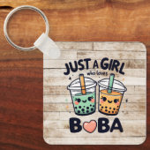 「ボバが大好きな女の子だ」キーチェパーソナライズされたーン キーホルダー (正面)