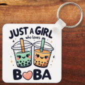 「ボバが大好きな女の子だ」キーチェパーソナライズされたーン キーホルダー (裏面)