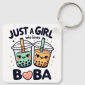 「ボバが大好きな女の子だ」キーチェパーソナライズされたーン キーホルダー (裏面)
