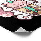 ボバキャットボバティーバブルティーかわいいアニメキャットカワ ポスター (角)