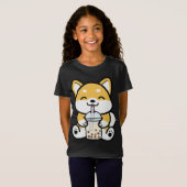 ボバコルギ |ミルクティー |コルギ派 Tシャツ (正面フル)