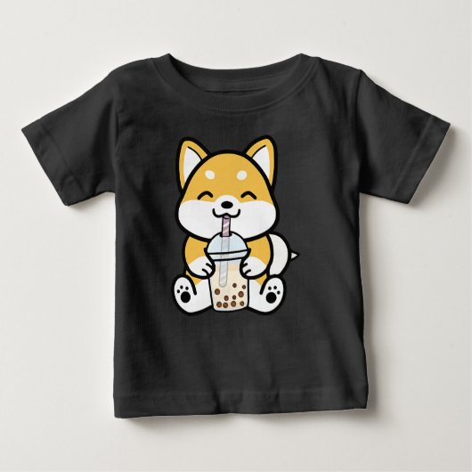 ボバコルギ | Milk Tea | Corgi Lover ベビーTシャツ (正面)
