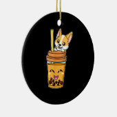 ボバタピオカパールズ泡乳茶飲料コルギ セラミックオーナメント (右)