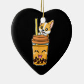 ボバタピオカ真珠バブルミルクティードリンクコルギ セラミックオーナメント (右)