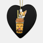 ボバタピオカ真珠バブルミルクティードリンクコルギ セラミックオーナメント (左)