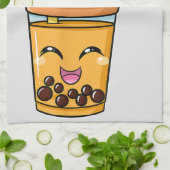 ボバタピオカ真珠バブルミルクティードリンクコルギDo キッチンタオル (折り畳み)