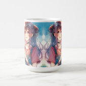 ボバティーを持つかわいいアニメの少女|過去記事 コーヒーマグカップ (中央)