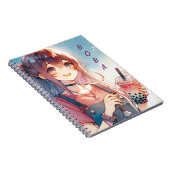 ボバティーを持つかわいいアニメの少女|過去記事 ノートブック (右側)