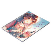 ボバティーを持つかわいいアニメの少女|過去記事 ノートブック (左側)