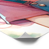 ボバティーを持つかわいいアニメの少女|過去記事 ポスター (角)