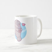 ボバティーを飲むのが大好きかわいいマナティー コーヒーマグカップ (正面右)