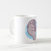 ボバティーを飲むのが大好きかわいいマナティー コーヒーマグカップ (正面左)