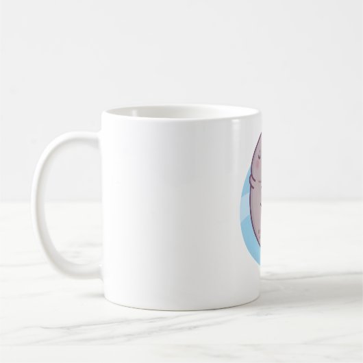 ボバティーを飲むのが大好きかわいいマナティー コーヒーマグカップ (左)
